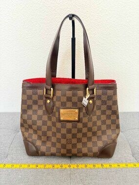 Authentic Louis Vuitton Hampstead PM Damier Ebene Tote Bag Brown